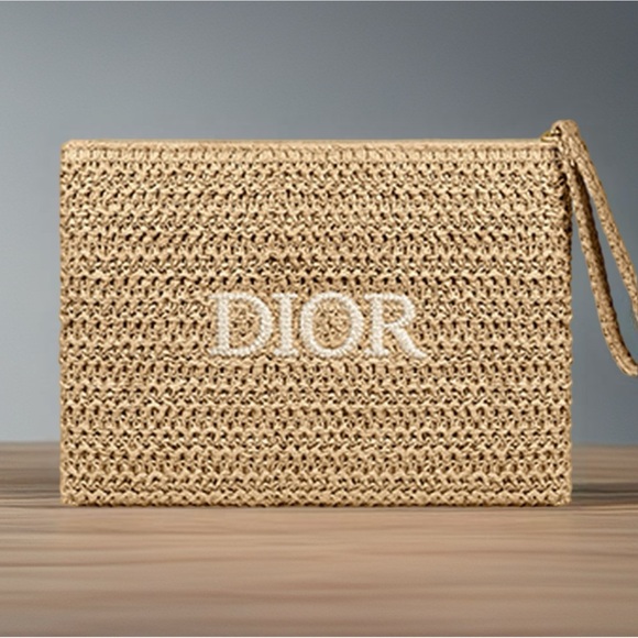 Original Dior Raffia Makeup Pouch - Picture 1 of 1